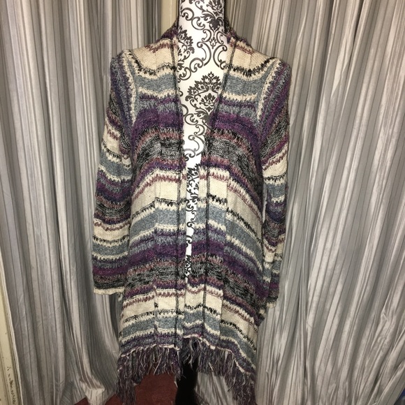 Sun & Shadow Sweaters - Sun & Shadow L knit waterfall cardigan sweater